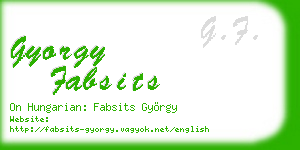 gyorgy fabsits business card